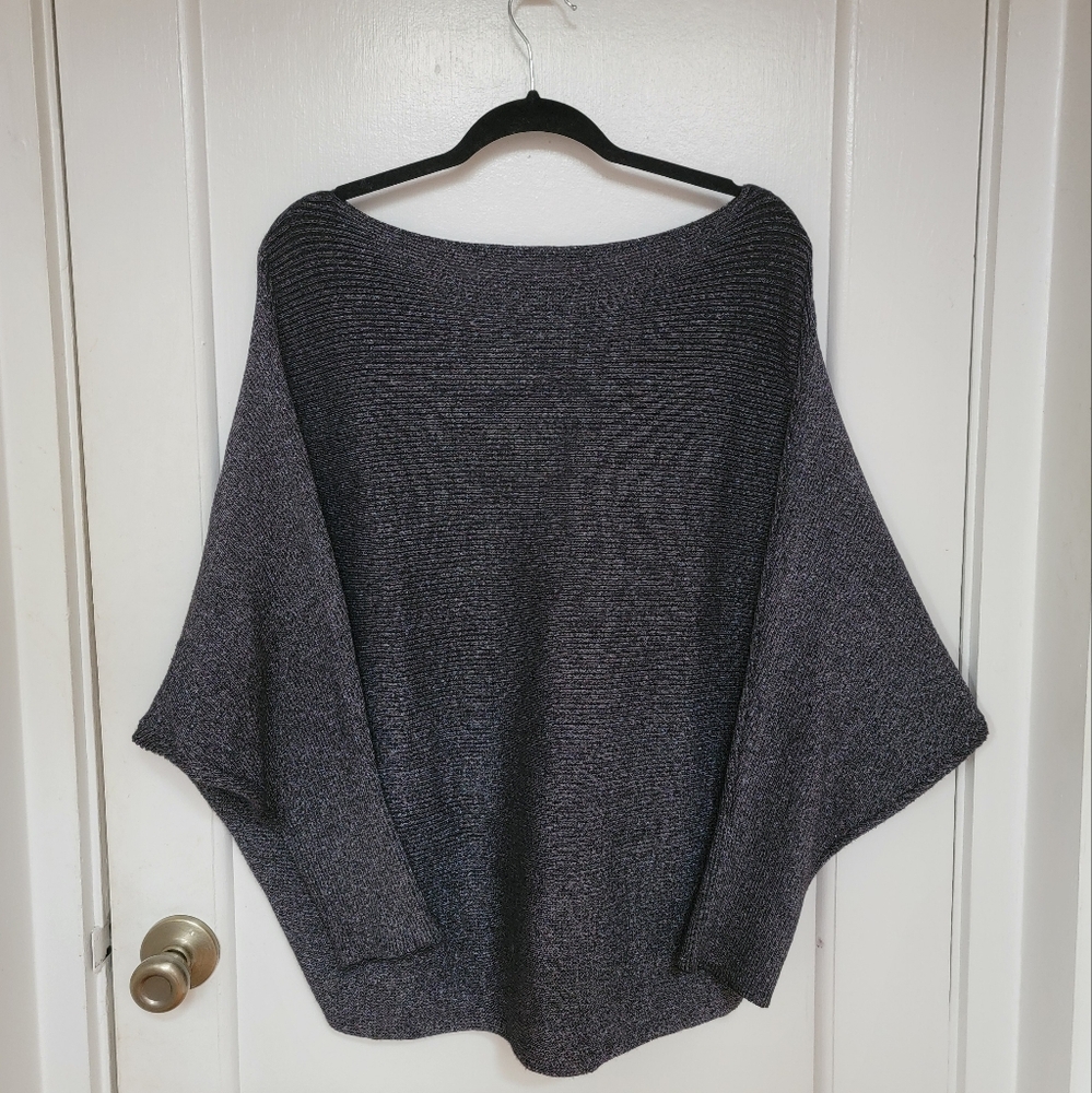 Philosophy Metallic Ribbed, Doleman Sleeve Sweater